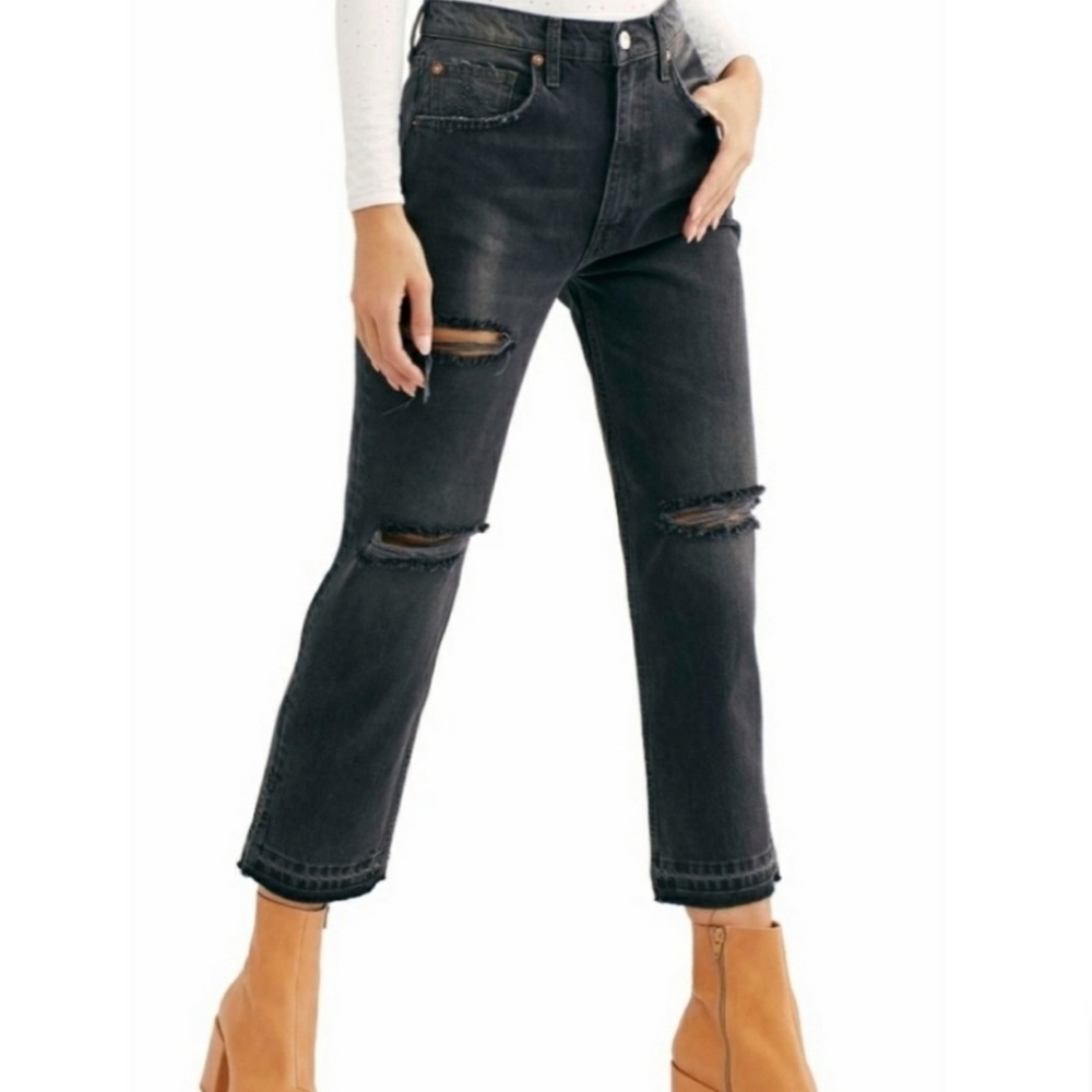 Free People Lita Crop Straight Leg Jeans